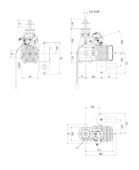 NGH GT-25 25CC 2-Takter Benzinmotor mit W/Rcexl CDI Zündung - Bay-Tec  Modelltechnik