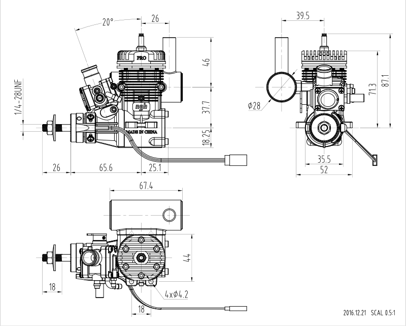 NGH 9cc exploded diagram
